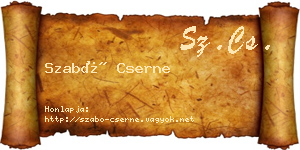 Szabó Cserne névjegykártya